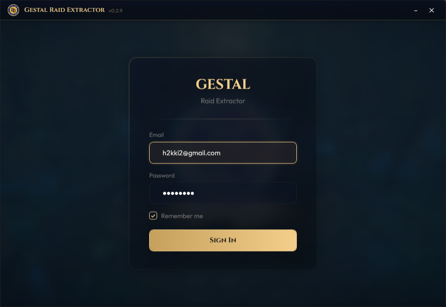 Sign in with your Gestal account